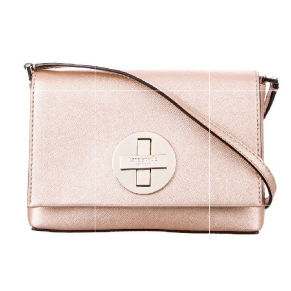 ♤Kate Spade Metallic Rose Gold Crossbody♤
